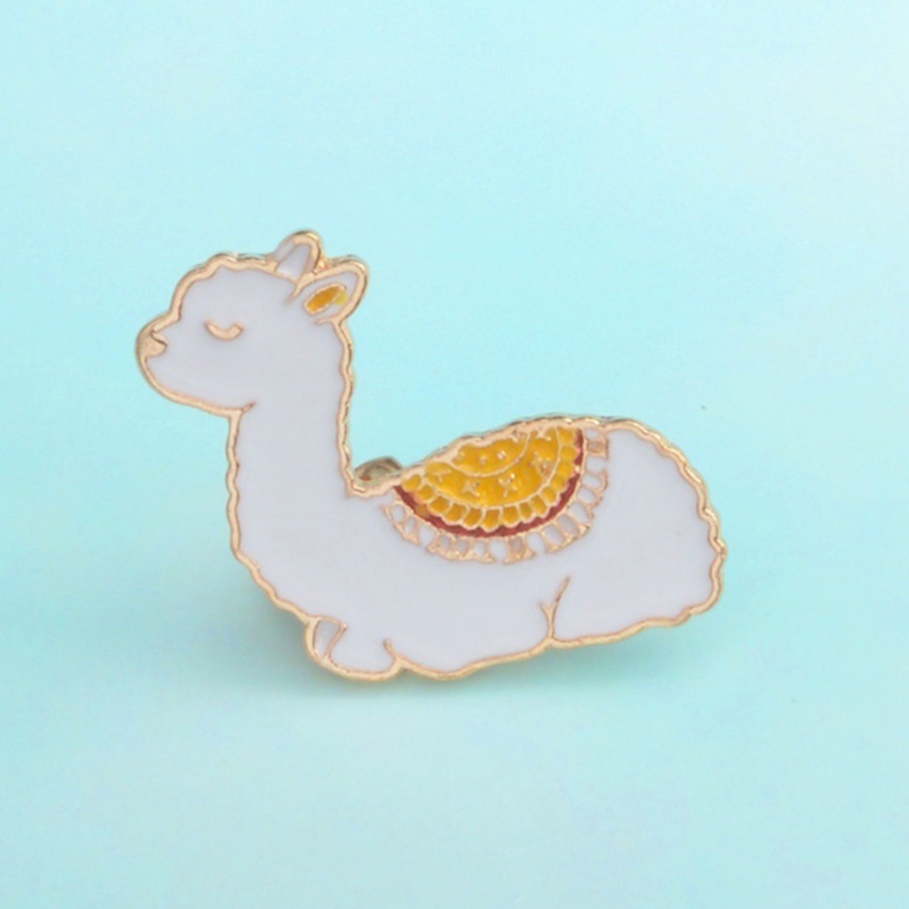 YOML✔Cute Alpaca Shape Enamel Women Brooch Pin Collar Badge Jewelry Clothes Decor