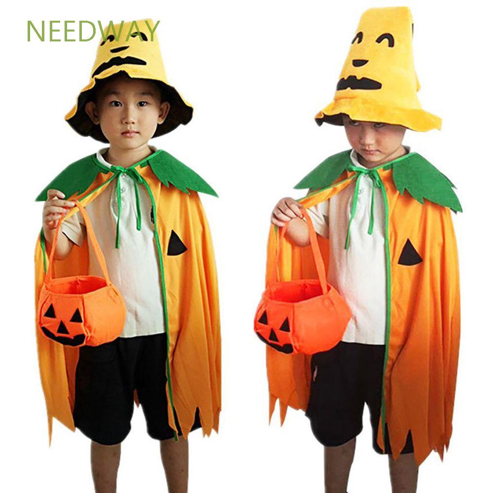 Áo choàng hóa trang Halloween hình túi bí ngô dễ thương độc đáo cho người lớn và trẻ em