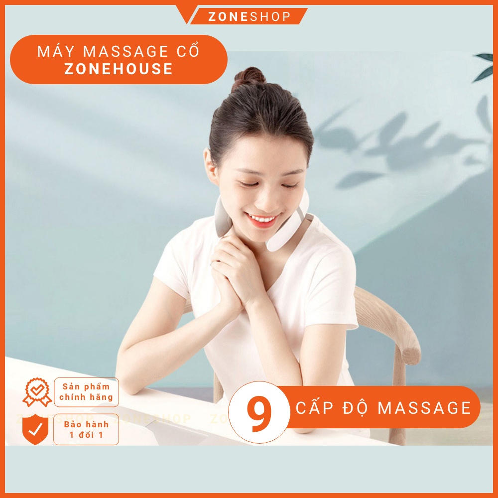 Máy massage cổ vai ZONEHOUSE, 2 đầu tiếp xúc công nghệ Nhật Bản, 9 chế độ massage, nhỏ gọn tiện lợi [ZONESHOP]