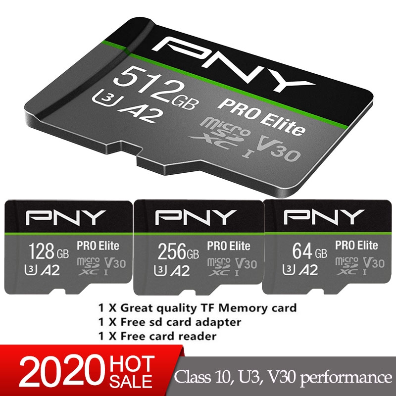 Thẻ nhớ microSDXC Card PNY 64GB/128GB/256GB/512GB U3 PRO Elite cho điện thoại và máy tính bảng | BigBuy360 - bigbuy360.vn