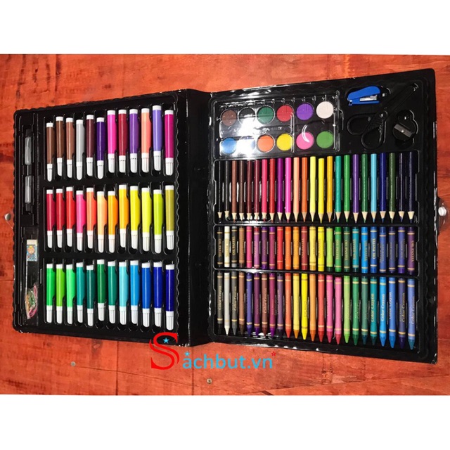 Hộp Bút Màu 150 Chi Tiết - Bộ Màu Vẽ Đa Năng Giá Rẻ Cho Bé Thỏa Sức Sáng Tạo