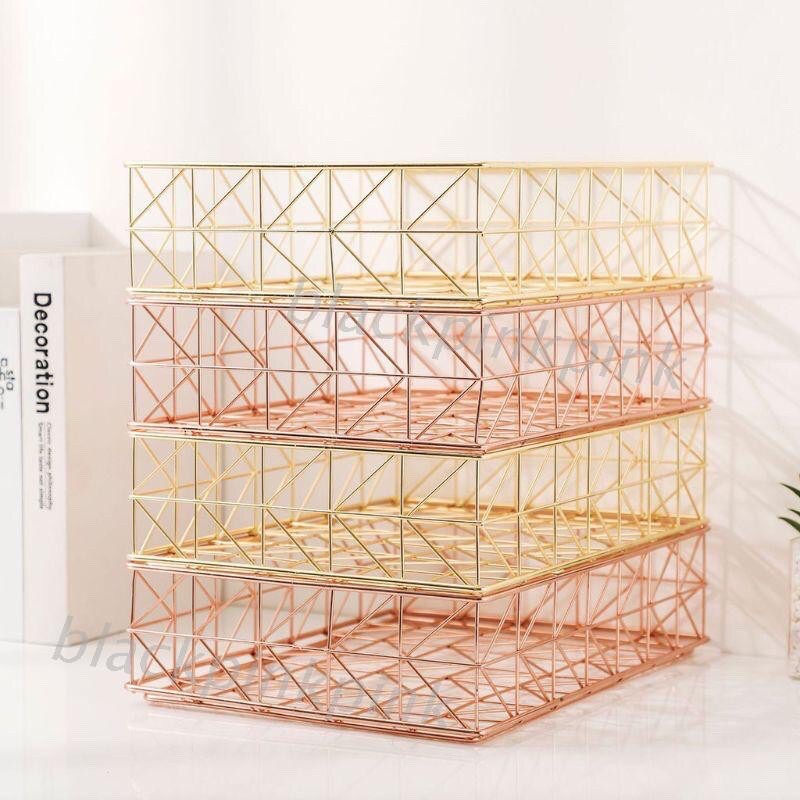 Khay A4 kim loại rose gold