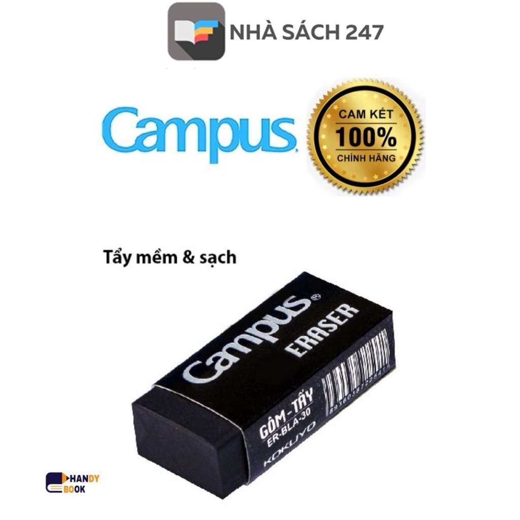 Tẩy Campus Black ER-BLA-30 (đen) Tẩy trên giấy và tất cả các chất liệu khác nhau mà không làm hỏng lớp bề mặt.