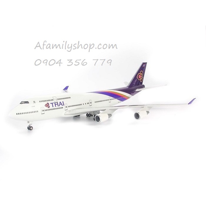 Mô hình máy bay tĩnh B747 Thai Airways 47cm có bánh xe và đèn led
