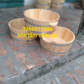 Chậu gỗ ngâm chân nail ( cao 15 rộng 37) ảnh thật