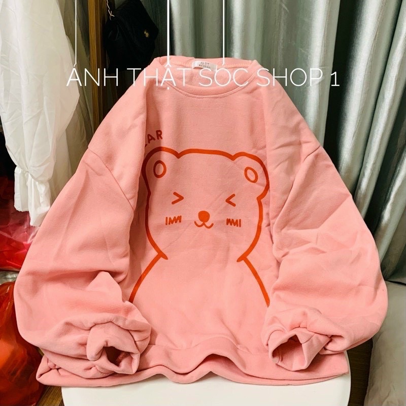 Áo Sweater Đôi Nam Nữ Hình Gấu Cute KSS325