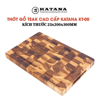 Thớt vuông KATANA - thớt gỗ Teak cao cấp cỡ nhỏ tiện dụng giá tốt an toàn sức khoẻ - KT00