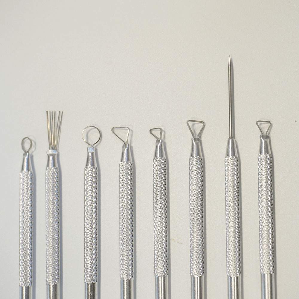 Dụng cụ điêu khắc đất sét cán kim loại 8 món [DS0008]