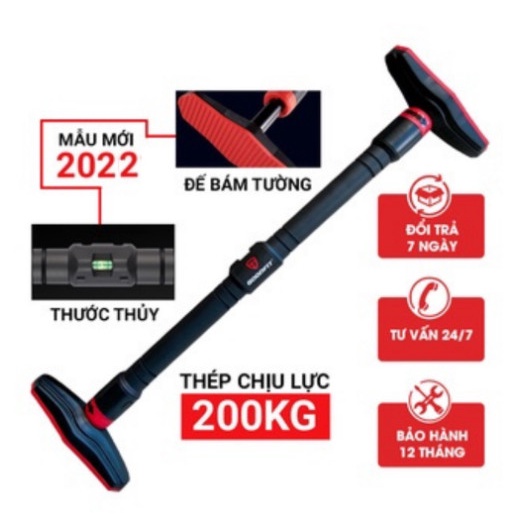 Thanh xà đơn gắn cửa, xà đơn treo tường 200kg, chốt khóa chống trượt tập luyện tại nhà (có ảnh thật)