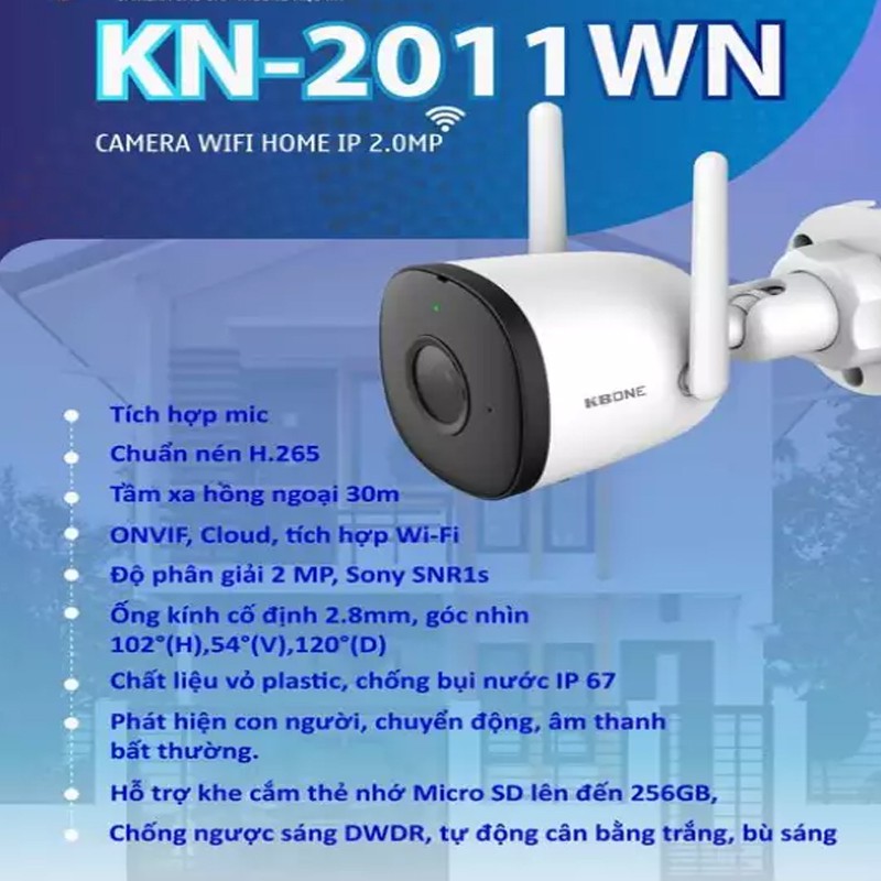 Camera Wifi Ngoài Trời KBONE B21 ( 2011WN Cũ ) - B21F Màu Đêm  2MP FULL HD 1080P [ f22p c3wn f22fp ] - Chính Hãng BH24TH