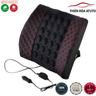 Đệm Massage Lưng👉SẴN HÀNG👉 Nguồn 12V siêu rung cắm tẩu giảm đau lưng khi lái xe