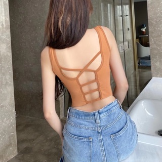 Áo bra sport tăm trơn ms 5710 đan lưng