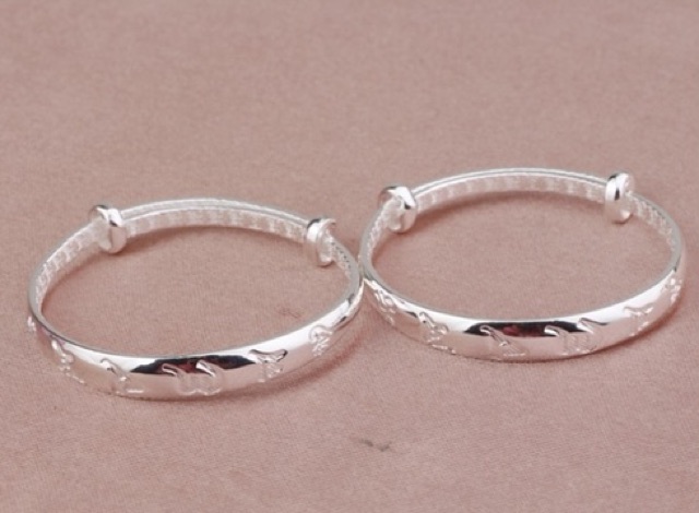 Vòng Tay bạc cho bé chạm lực tự chân ngôn VT357