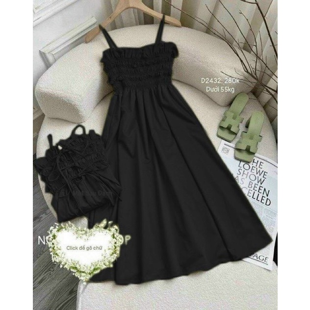 Đầm Maxi 2 Dây Chun Ngực Bigsize 50kg Đến 100kg