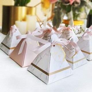 Set 30 Hộp Quà Đựng Kẹo Hình Kim Tự Tháp Theo Phong Cách Châu Âu