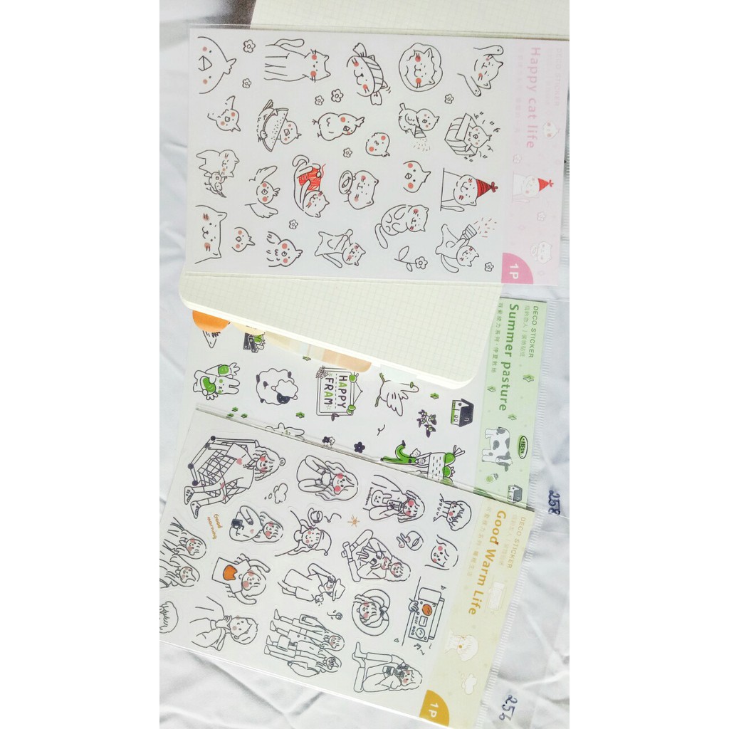 Sticker (hình dán) NÉT VẼ ĐÁNG YÊU nông trại Mây trang trí sổ, album, nhật ký, lưu bút, bullet journal, góc học tập