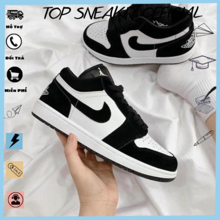Giày Sneaker Nam Nữ Ulzzang Giá Rẻ,Giày Nike Air Jordan Panda Cổ Thấp Bản Da Nỉ Đi Học Đi Chơi