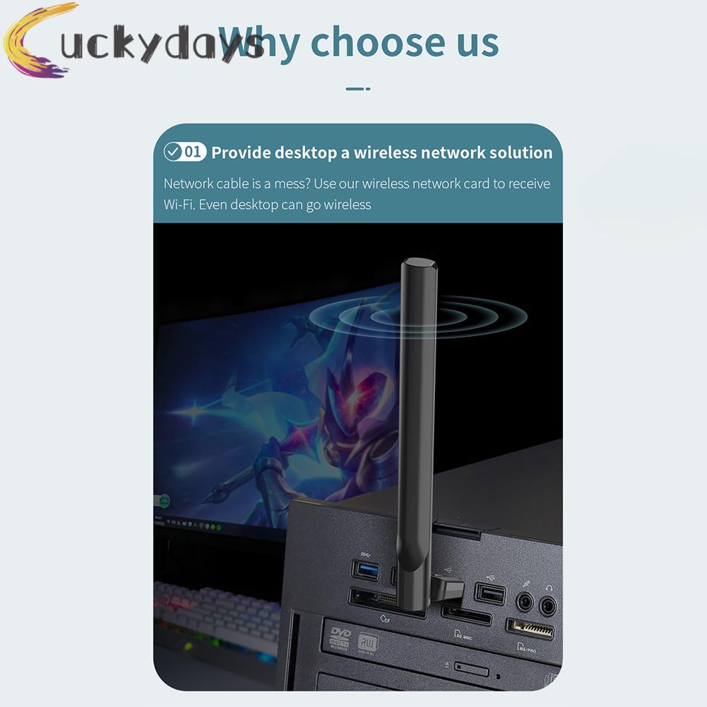 LUCKYDAYS COMFAST CF-WU711N Wireless Adapter 150Mbps 2.4GHz USB WiFi Receiver Dongle