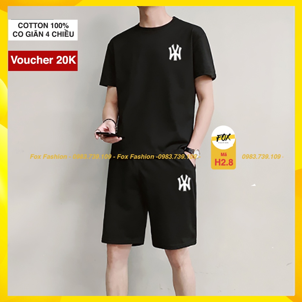 Bộ quần áo nam mùa hè big size 45-115kg, Bộ quần áo thể thao nam NY, Đồ bộ nam hè chất thun cotton 100% cổ tròn ngắn tay