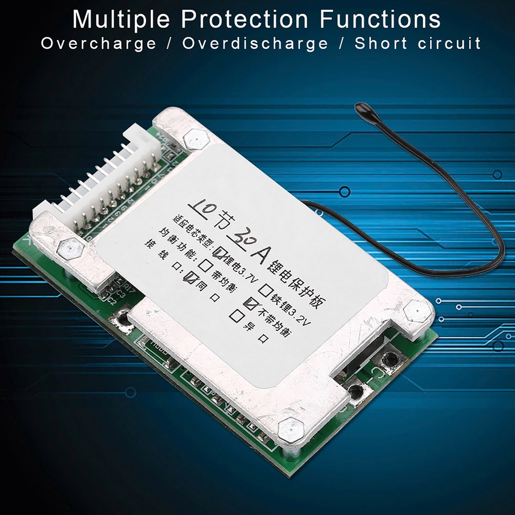 Bảng mạch bảo vệ pin Lithium 10S 36V 30A 3.7V Li-ion BMS PCB