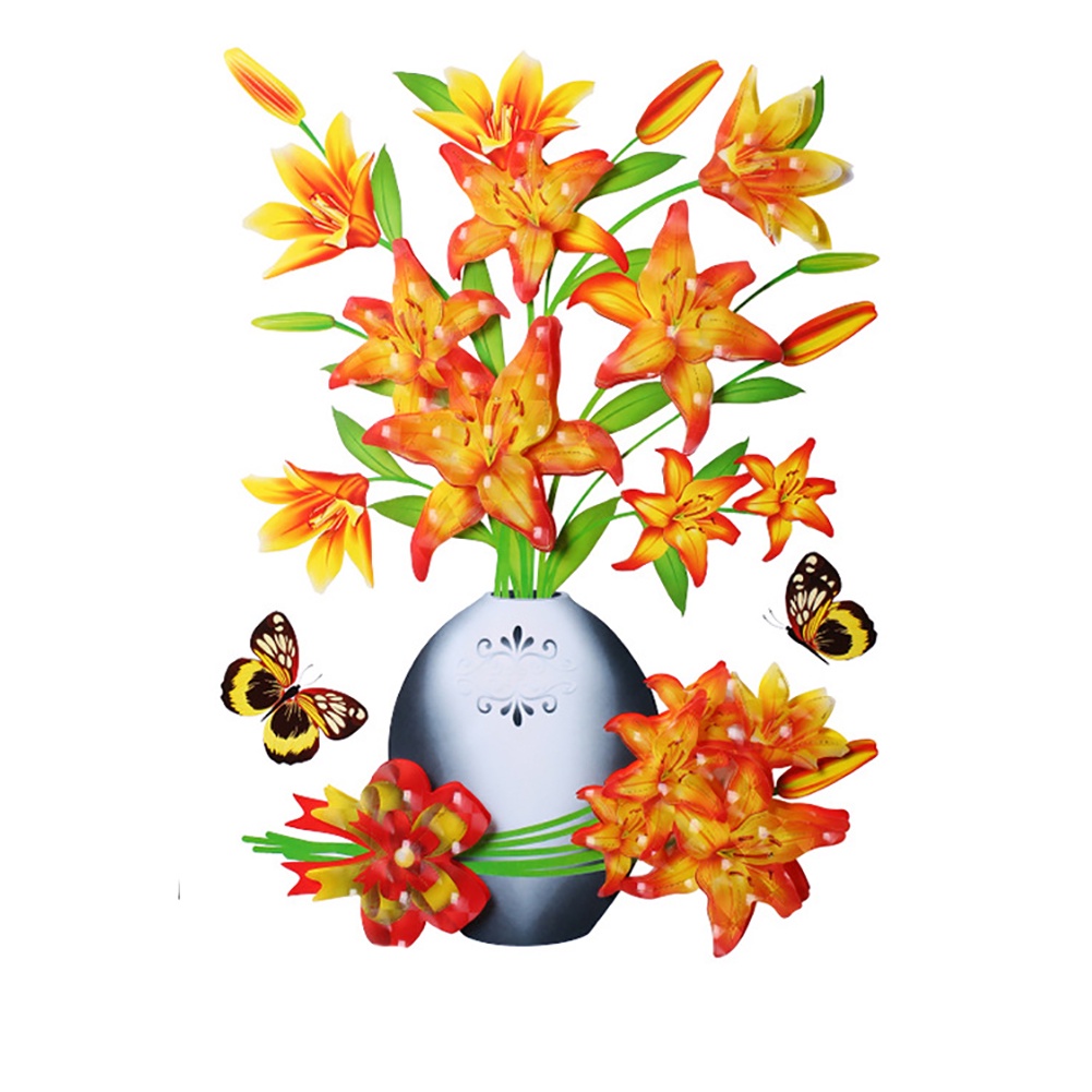 Miếng Dán Tủ Lạnh Hình Lọ Hoa 3d Chống Nước Tự Dính Trang Trí Nhà Cửa