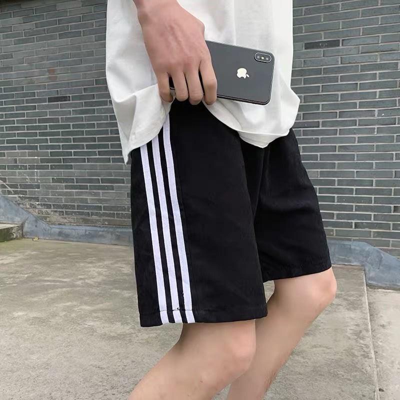 Quần short unisex 3 sọc màu - Sooc đùi thun thể thao học sinh phong cách năng động hàn quốc đẹp ulzzang