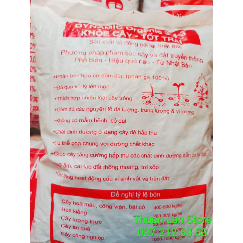 Phân Tan Chậm Hữu Cơ DYNAMIC Nhật Bản gói 1kg