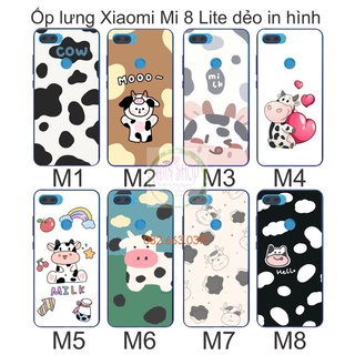 Ốp lưng Xiaomi Mi 8 / Mi 8 Lite dẻo in hình bò sữa siêu đẹp