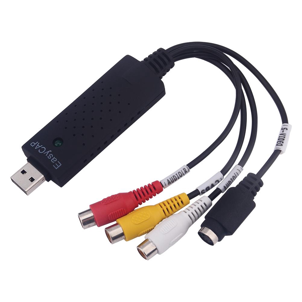 USB 2.0 to 3 RCA Audio S-Video TV DVD VHS RW Capture Cable