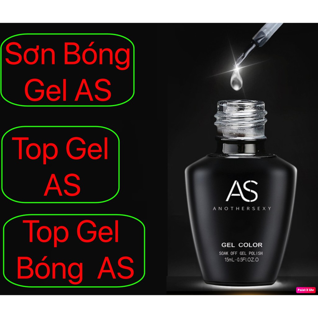 Sơn Gel AS Chai Đen Sơn Top Gel Bóng 15ml Chính Hãng