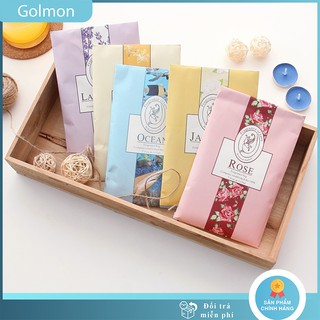 Túi thơm thảo mộc treo quần áo phòng khách ô tô hương thơm tự nhiên có móc treo tiện lợi Golmon