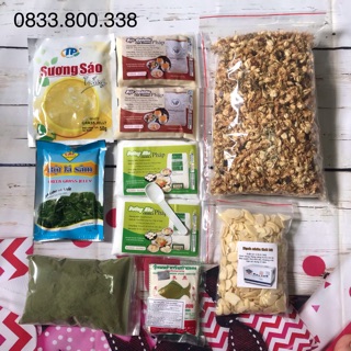 Cb 200g đường nho Pháp, 200g Gelatin Pháp, 1 gói (hoa nhài, hạnh nhân, thạch găng, sương sâm, sương sáo,rau câu giòn)