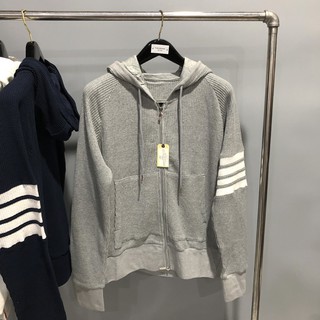 (3 MÀU) ÁO KHOÁC LEN THOM BROWNE KÉO KHOÁ CÓ MŨ