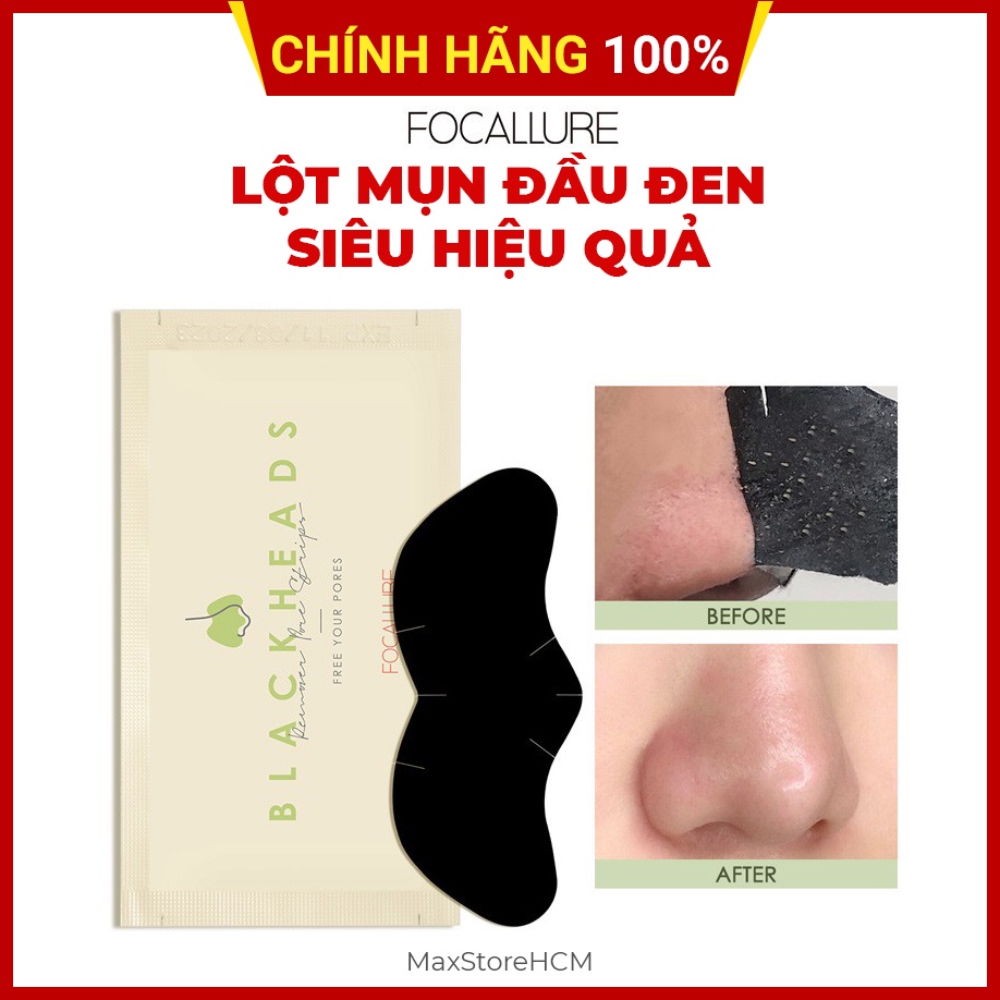 [ Hàng chuẩn] Miếng dán mũi lột mụn đầu đen FOCALLURE làm sạch sâu chăm sóc da - Giá Siêu rẻ - hút siêu tốt