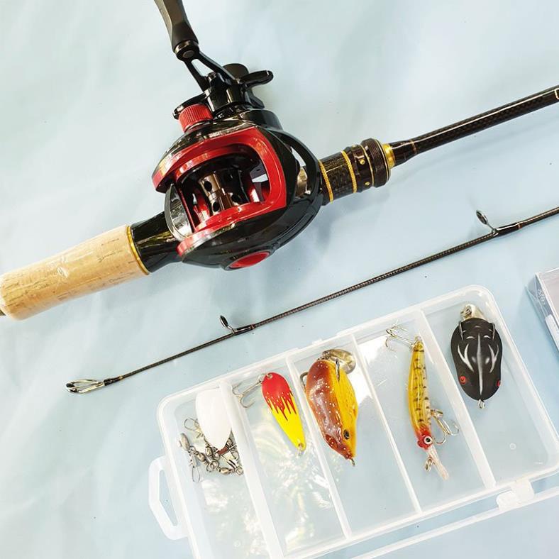 Bộ cần câu lure máy ngang cao cấp MSX tặng kèm dây câu lure và hộp mồi BCM12-ngang