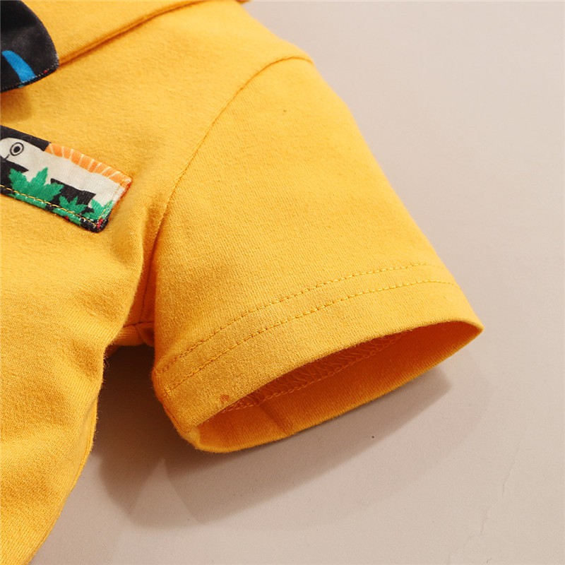 Mikrdoo Bộ áo thun tay ngắn + quần short in hoa cho bé