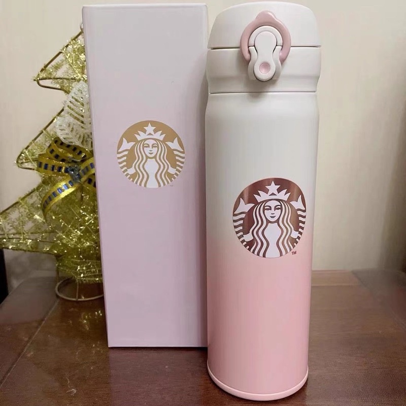 Bình giữ nhiệt Starbucks x Thermos màu hồng ombre Dung tích 500ml