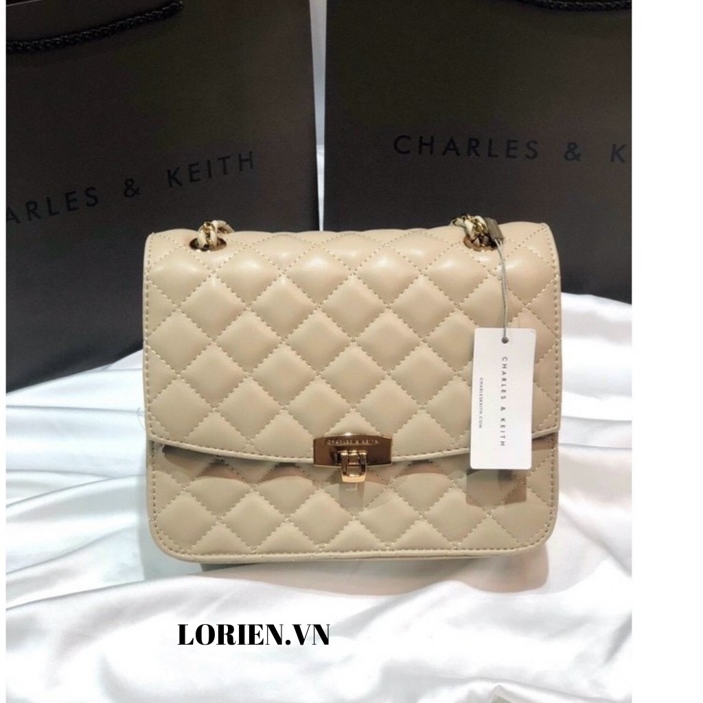 Túi xách nữ đeo chéo trần ô khoá gập xuất dư  size 24 hot hit có LOGO quai đan lụa mềm đẹp hàng cao cấp giá rẻ-LORIEN | BigBuy360 - bigbuy360.vn