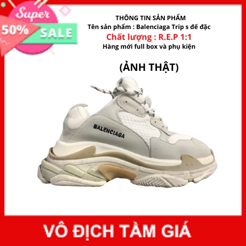 Sneaker Balenciaga Giày thể thao nam nữ sneaker Balen Trip s màu trắng