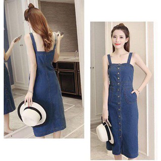 Yếm Jean Nữ Cài Nút Dọc TM015