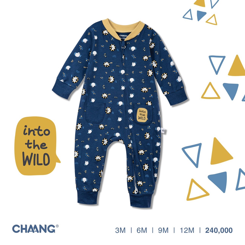 Body dài tay khóa chéo sơ sinh Chaang chất liệu cotton mềm mịn thoáng mát - BST Jungle