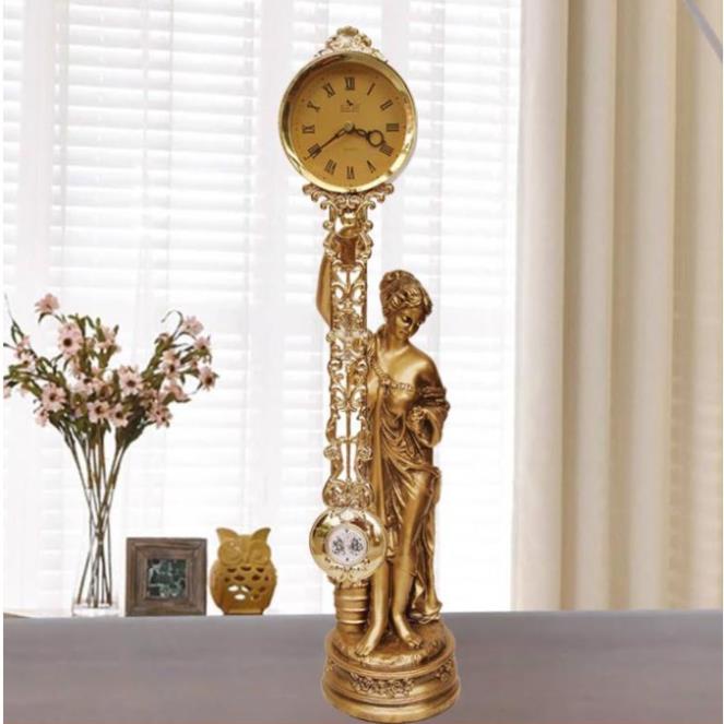 Đồng hồ để bàn TÂN CỔ ĐIỂN tượng thiếu nữ xinh đẹp thanh lịch cao cấp, sang trọng  DH69