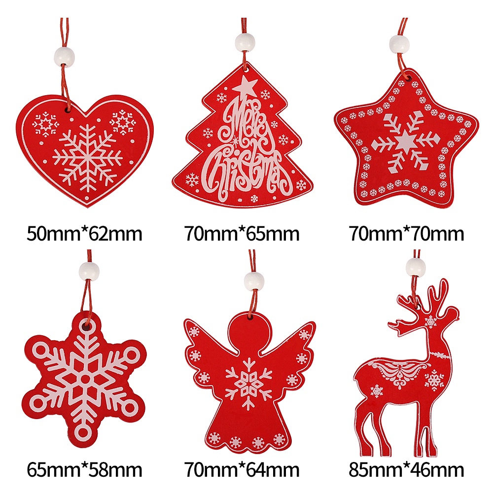 Phụ Kiện Treo Trang Trí Cây Thông Giáng Sinh Bằng Gỗ Hình Hoa Tuyết Phong Cách Mới