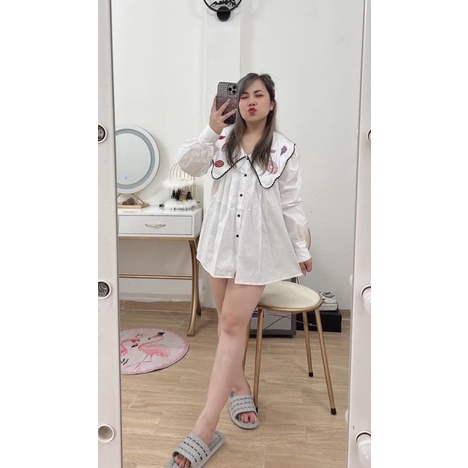 Áo thêu babydoll bigsize 60-90kg