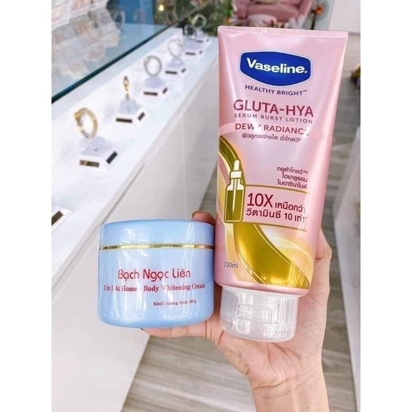 COMBO KEM TRẮNG DA TOÀN THÂN BẠCH NGỌC LIÊN MIX VASELINE THÁI LAN