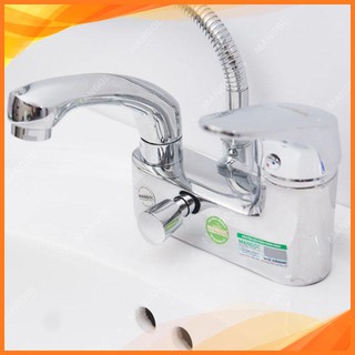 Bộ vòi chậu lavabo kết hợp sen tắm nóng lạnh - sen liền vòi - vòi chậu liền sen 4011