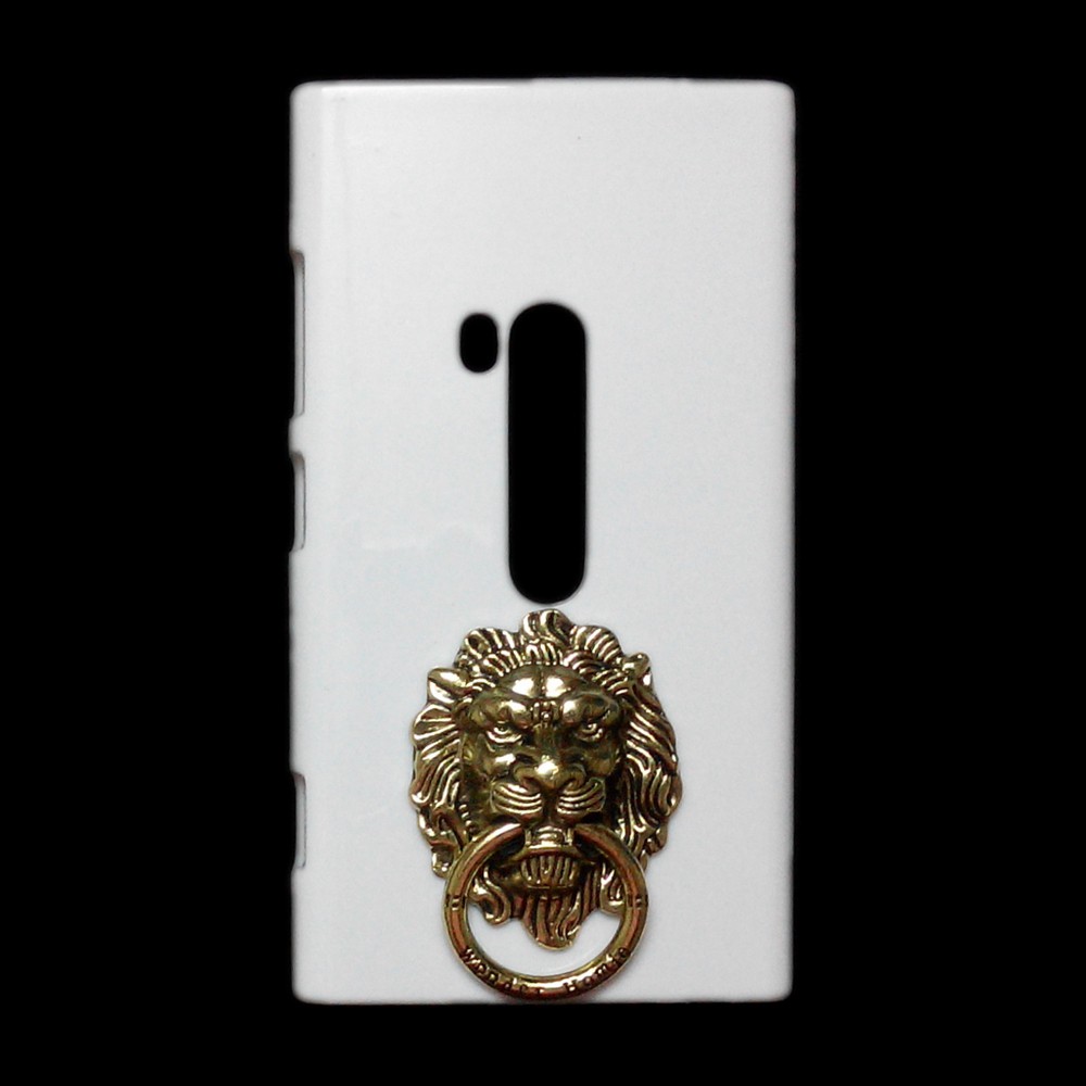 Case for Nokia Lumia 430 530 535 540 550 610 620 640 XL 650 710 730 735 820 830 920 925 929 930 950 1320 3D Metal Bronze Lion Head Finger Ring Stand Holder Back Hard Phone Cover