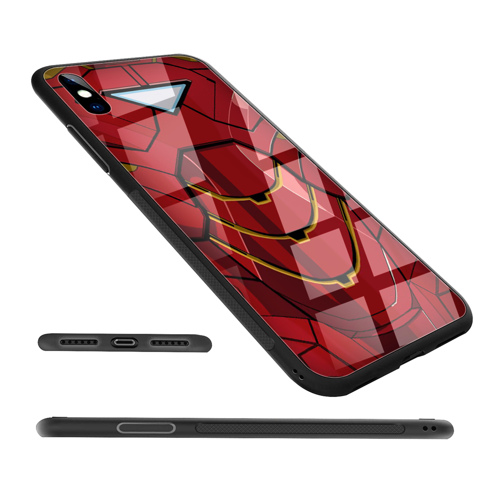 Ốp điện thoại kính in hình Marvel thích hợp cho iPhone XS Max XR X 11 Pro 7 8 6 6S Plus
