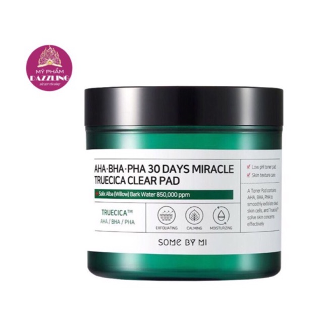 Hộp 70 Miếng Pad Tẩy Da Chết Dịu Nhẹ Some by mi AHA-BHA-PHA 30 Days Miracle Truecica Clear