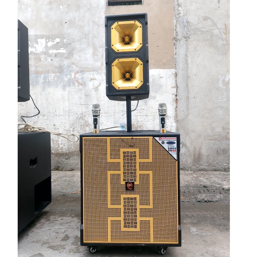 Loa kéo cột AUDIO-K1010 công xuất 9000W (Bass 50 + full - 2 đường tiếng) cao cấp, chính hãng, kèm 2 micro UHF